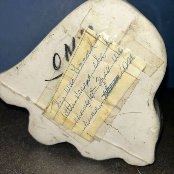 Vintage MCM Puppy DOG Ceramic PLANTER with Bow USA Speckle Gray - Picture 8 of 11